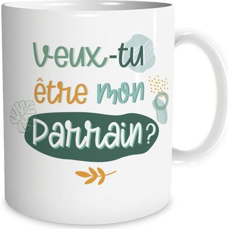 Ceramic Mug 'Do you want to be my Godfather' - White (1/3)
