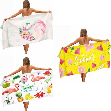 Toallas de playa sin arena, paquete de 3 toallas grandes de 70 x 150 cm, ligeras, compactas, absorbentes, de secado rápido, para baño, camping, natación y viajes