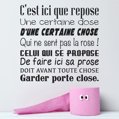 Sticker Mural - Citation Toilettes - 27x27 cm - Noir (1/3)