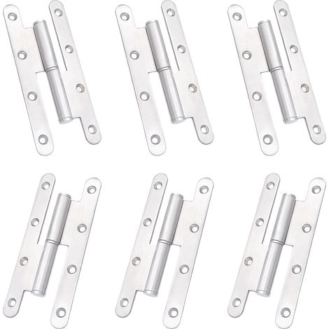 Bisagra desmontable de 6 piezas, 5½ x 2 pulgadas de alto, 110 lb/par, bisagra de puerta de acero inoxidable de alta resistencia, bisagra de puerta al ras, 2,5 mm de grosor (1/2)