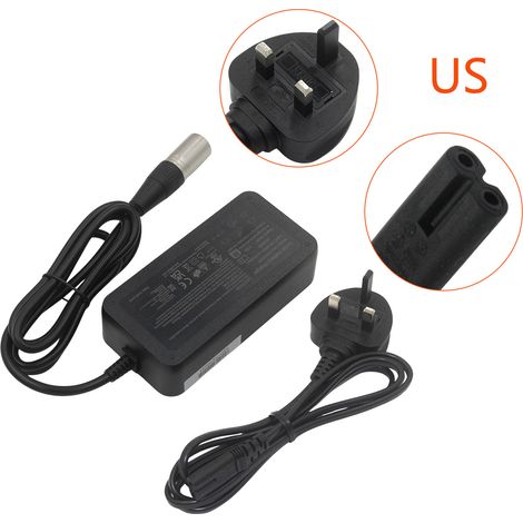 Chargeur XLR 42 V 2 A pour scooter (norme Royaume-Uni, États-Unis, UE, Australie) - Adaptateur secteur standard américain