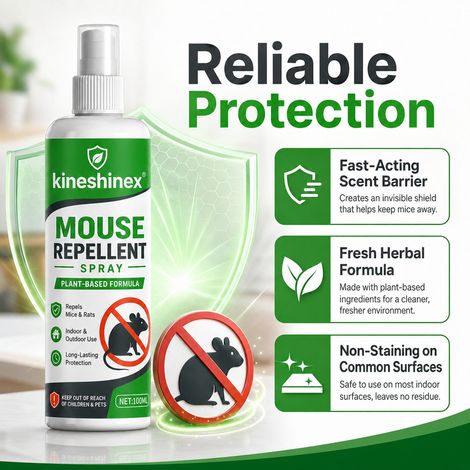 KineShineX Pflanzenbasiertes Mäuseabwehrspray für Garagen und Autos: Lang anhaltende Nagetierbekämpfung. (1/5)
