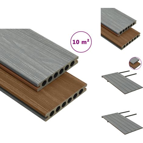 Fußböden & Teppichböden - Living WPC Terrassendielen mit Zubehör Braun und Grau 10 m² 2,2 m (1/5)