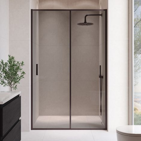 Paroi de douche Calgary Noir teinté 120 x 190 cm Badplaats porte (1/3)