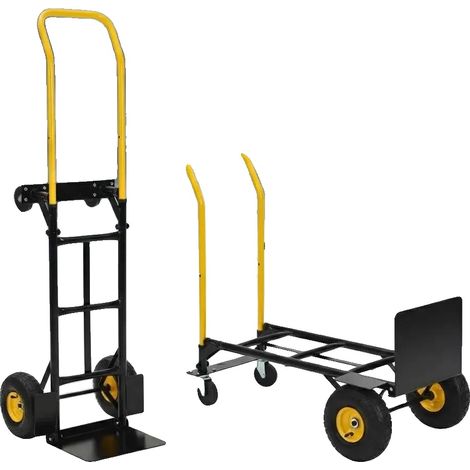Chariot de transport, capacité de charge lourde, conversion sans effort, JAUNE (1/2)