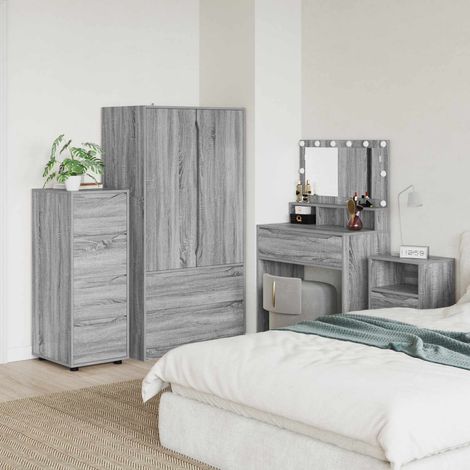 Armoire de rangement 4 tiroirs en bois d’ingénierie gris sonoma 40 x 48 x 105 cm - PANGIVO (1/5)