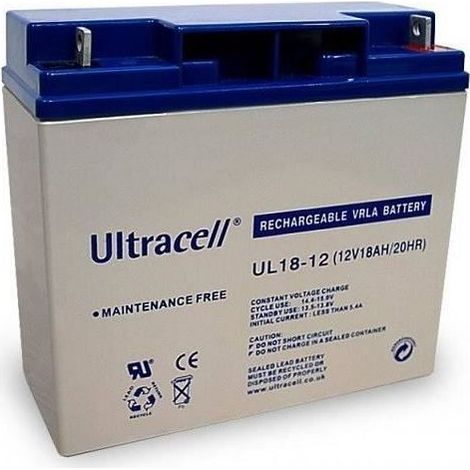 BATTERIE PLOMB 12V 18AH 181X167X77mm ULTRACELL - UL18-12