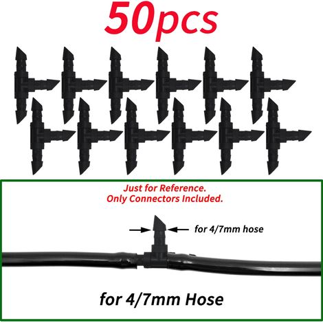(G-50PCS) Supports de tige fixes à crochet en C de 1/4'' pour tuyau de 4/7 mm, pots de fleurs, système d'irrigation goutte à goutte, serres et serres. (1/4)