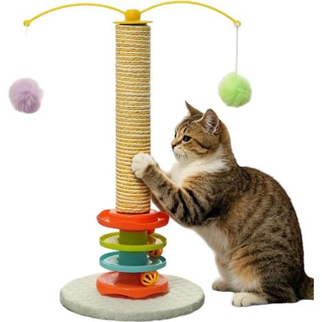 Kratzpfosten für Katzen Trackball-Selbstpfleger Kratzsäule Für Möbel Und Boden Beschäftigung Bewegung Zuhause Gegen Langeweile Spielen Krallenschärfen Kätzchen Innenbereich (1/5)
