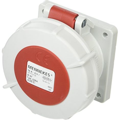 Presa 16A/5p 400V IP67 dritta da pannello ermetica 228A mennekes 1201 (1/2)