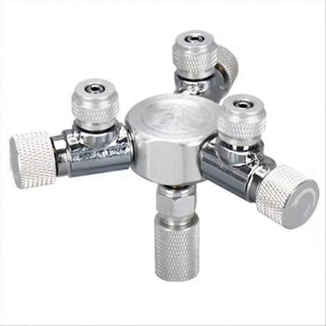 Distributeur de CO2 multivoies pour aquarium, vanne à aiguille avec clapet anti-retour et compteur de bulles pour régulateur à solénoïde W02-03 (1/5)