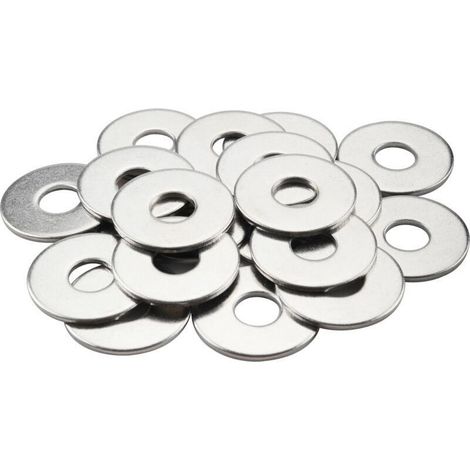 M6 Rondelles Metal (20 Pièces) M6x18x1.2mm 201 Rondelle Inox Grandes Rondelles de Carrosserie Acier Inoxydable Rondelles Plates pour Vis & Écrous & Tiges Filetées (1/4)