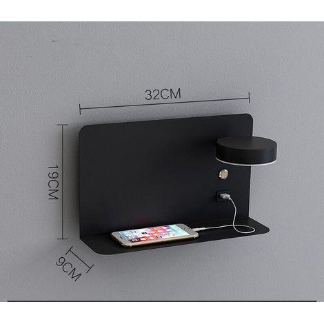 1 Pack Applique LED orientable 12W avec charge USB Appliques Murales 3 Température de Couleur Rotation 330° Éclairage Lampe
Moderne avec Interrupteur Interieur Noir Lampes de Lecture(droite) (1/4)