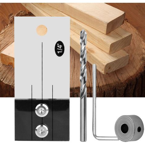 Taschenlochbohrer, Dübelbohrlehre, Holzbearbeitungsbohrer-Set, Holzbearbeitungswerkzeug. (1/5)