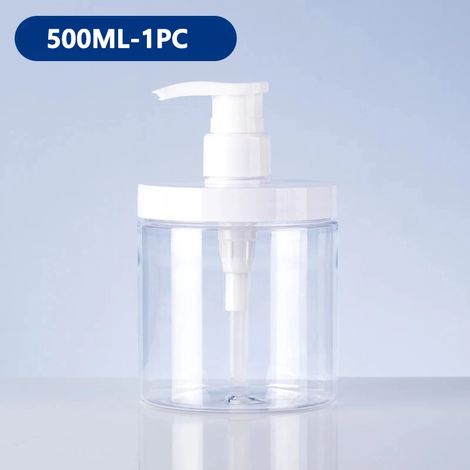 Flacon distributeur de masque capillaire grand format (500 ml), flacon vide transparent pour lessive/après-shampoing, flacon de recharge pour salle de bain de voyage (1/5)