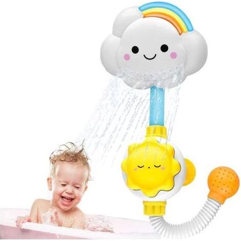 Jouet de bain avec jet d'eau et pommeau de douche pour bébé - Nuage arc-en-ciel - Robinet de douche pour tout-petits et enfants (1/5)