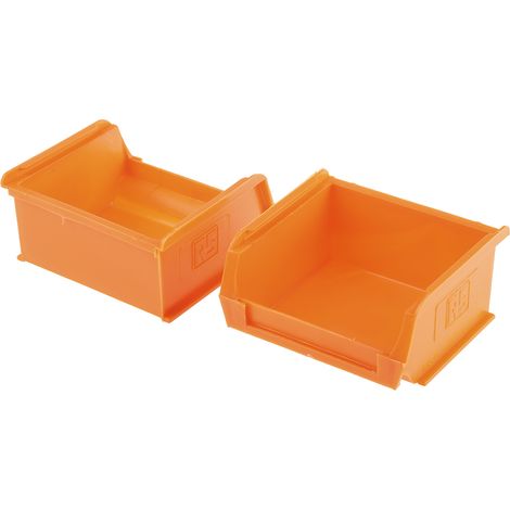Bac de rangement RS PRO Orange en PP, 50mm x 100mm x 90mm ( Prix pour Paquet de 10 ) (1/2)