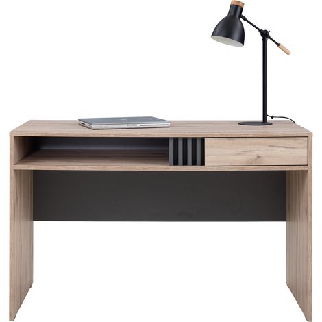 Jugendzimmer-Schreibtisch 120 cm breit in Eiche Nb. mit 1 Schublade ANTIGUA-133 (1/4)