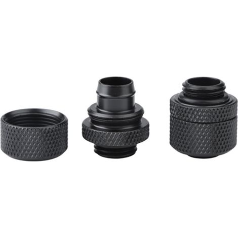 2er-Pack flexible Messing-Schläuche G1/4 mit zwei Kontakten für PC-Flüssigkeitskühlung, schwarz (1/5)