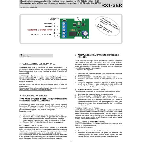 Kit apriporta automatico telecomandato per elettroserratura con 2 radiocomandi - cancellino serratura elettrica a 12-24Vca - si collega direttamente al pulsante di apertura (1/2)