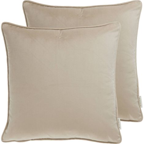 TOM TAILOR Housse de coussin décoratif VELVET SIGNATURE - Lot de 2 45x45 cm, beige