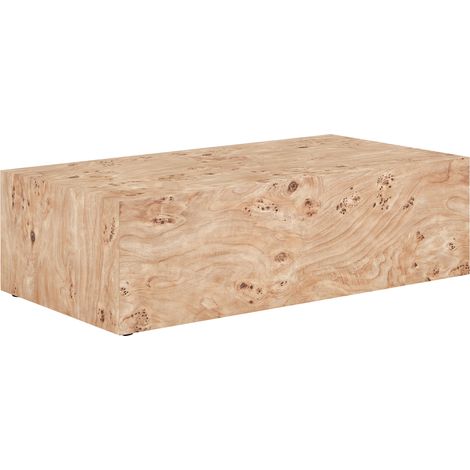 Table basse minimaliste effet bois avec structure robuste, surface facile à entretenir (1/5)