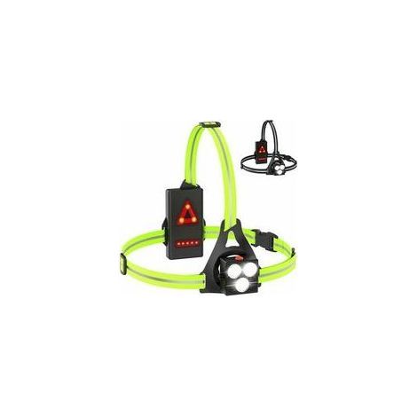 Lampe de Course à Pied,lampe de course à LED rechargeable par USB,lampe de poitrine réglable à 120°,500 lumens,Éclairage Pour Course avec bandes réfléchissantes pour Jogging,Sports Extérieur (1/5)