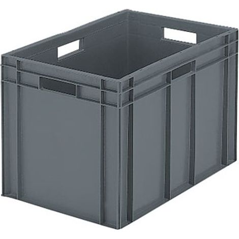 Bac palettisable norme Europe - Contenance : 75 L - Dimensions (l x p x h) : 600 x 400 x 412 mm - Coloris : gris - SCHOELLER ALLIBERT