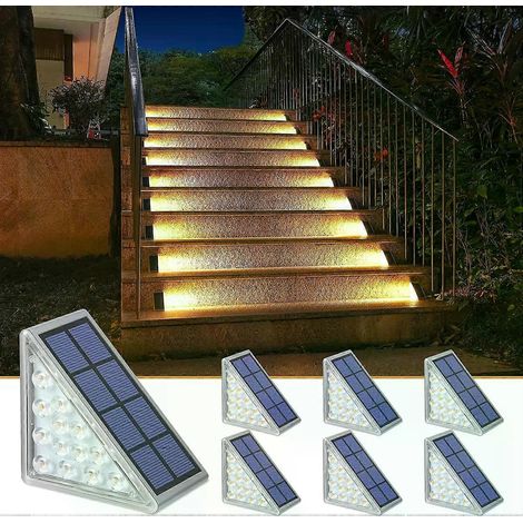 LED-Stufenleuchte, wasserdicht (IP67), Solarleuchte mit Linse, Diebstahlsicherung, dekorative Beleuchtung für Garten, Terrasse und Wege (1/4)