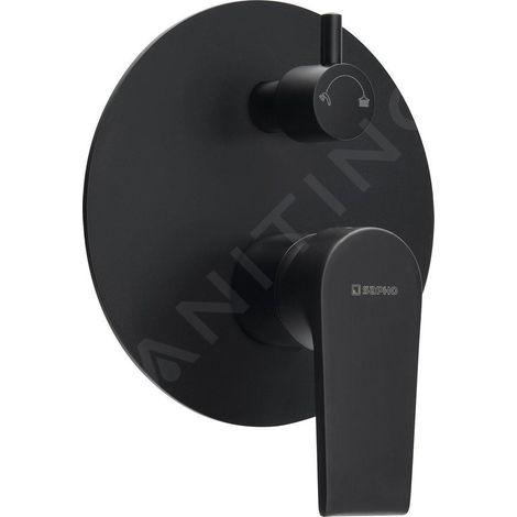 Sapho Kai - Robinetterie de douche encastrée avec corps d’encastrement, 2 sorties, noir mat KA43/15 (1/2)