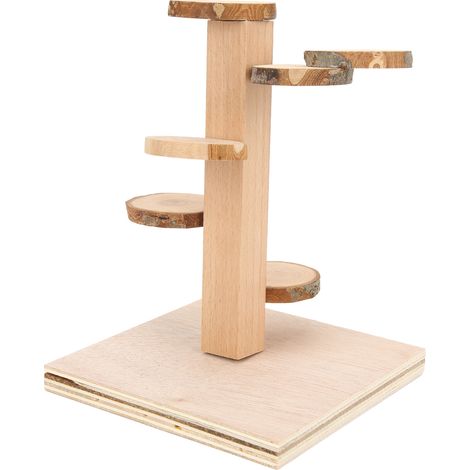 Plateforme d'escalade pour hamster, cage en bois avec aire de jeux pour petits animaux à mâcher et à jouer. (1/5)