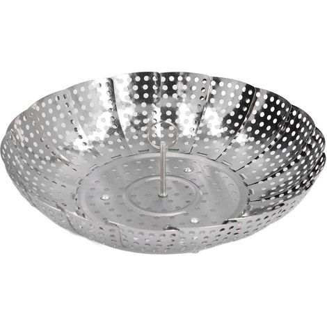 Plateau vapeur amovible avec poignée escamotable en acier inoxydable résistant à la corrosion pour cuisson saine (1/5)