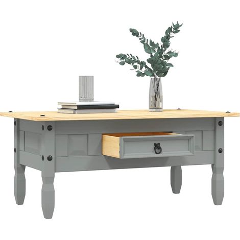 Table basse de salon, Table Café, Pin mexicain Gamme Corona Gris 100x60x45 cm OIB7480E (1/5)