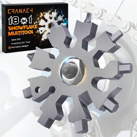 Outil multifonction - Flocon de neige - 20 fonctions - Acier inoxydable - Plein air - Bricolage - Réparation - 1 pièce (1/5)