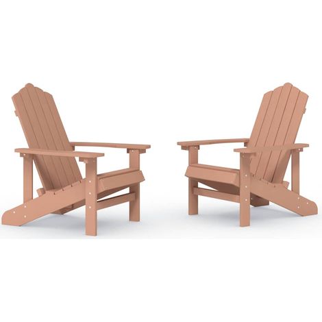 Maison Exclusive - Adirondack-Gartenstühle 2 Stk. HDPE Braun (1/5)