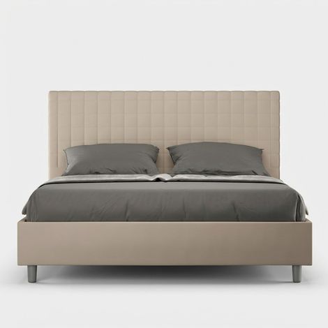 Cama matrimonio 160x200 contenedor diseño moderno Sunny M1 - Beige