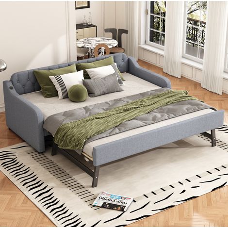 Cama Nido 90x200 Cm Con Sofá-cama Gris (1/5)