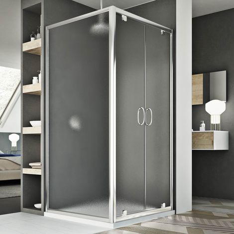 Box doccia saloon vetro stampato h 185 mod. Sintesi Duo 2 Ante 70x90 ap. 90 cm rettangolare