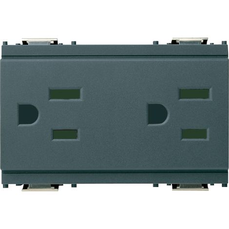 VIMAR - 16243 Zwei SICURY 2P+T15A USA+SASO Steckdosen, grau