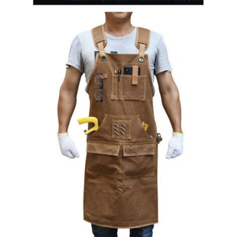 Tablier de travail avec 9 poches à outils en toile cirée robuste cadeau de charpentier pour homme