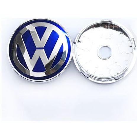 4 Enjoliveurs de Moyeu VW 60mm - Capuchons Centraux Standard avec Logo Auto pour Jantes Personnalisées (1/4)