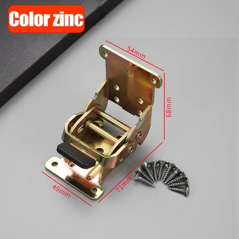 (Zinc couleur - 4 pièces) Support pliable avec charnières autobloquantes à 90° pour pieds de table et meubles - Quincaillerie pour outils et accessoires (1/5)