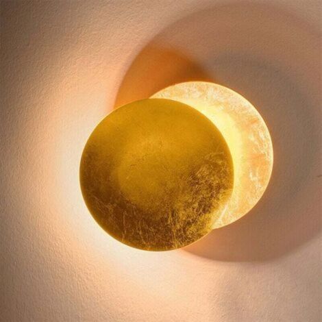 Laiton lumière chaude 7W chambre chevet applique chambre lune lampe éclipse solaire allée escalier lampe, 20cm