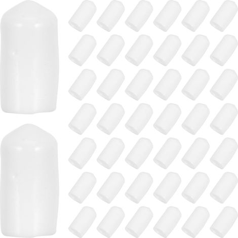 50pcs Embouts Suspendre en Caoutchouc Ronds Blancs, Protecteurs de Fil de Fer Boulons, Protection Maximale pour Étagères et Garages, Conseils de Cintre Sûrs (1/5)