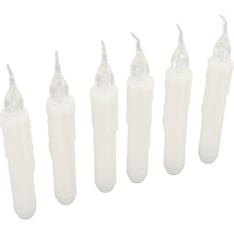 Lot de 6 bougies LED coniques sans fumée, réutilisables, à lumière chaude, pour fêtes, mariages et réunions de famille. (1/5)