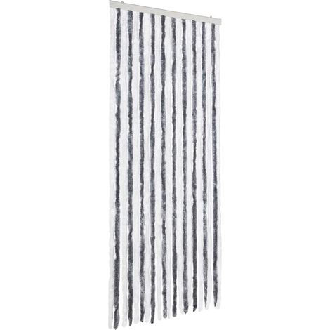 Insect Curtain Grey and White 90x220 cm Chenille vidaXL (1/9)