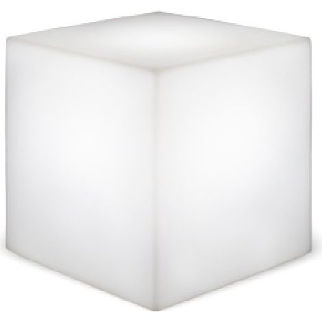 CUBY 20 cm Sehr widerstandsfähiger dekorativer Leuchtwürfel. Solarladung und RGB-LED-Licht. Hergestellt in Spanien