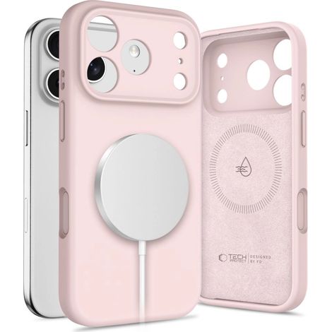 Custodia Tech-Protec in silicone MagSafe per iPhone 17 Pro Max - Rosa