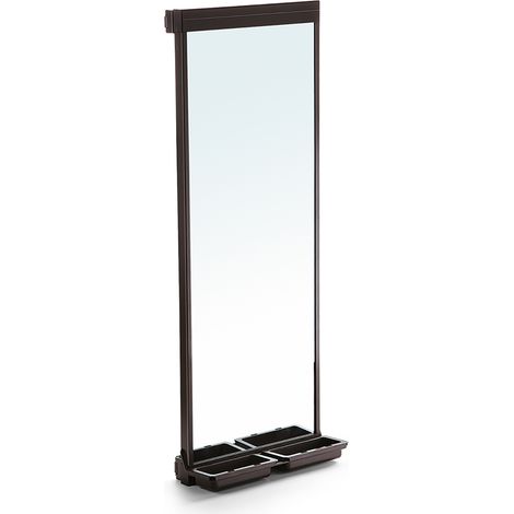 Specchio estraibile per armado, 1130 x 415 mm, chiusura soft, Alluminio, Color moka 6938613 EMUCA (1/5)