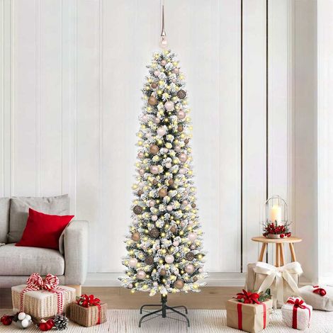 vidaXL Árbol de Navidad artificial Blanco 210 cm PVC, Metal y Plástico (1/5)